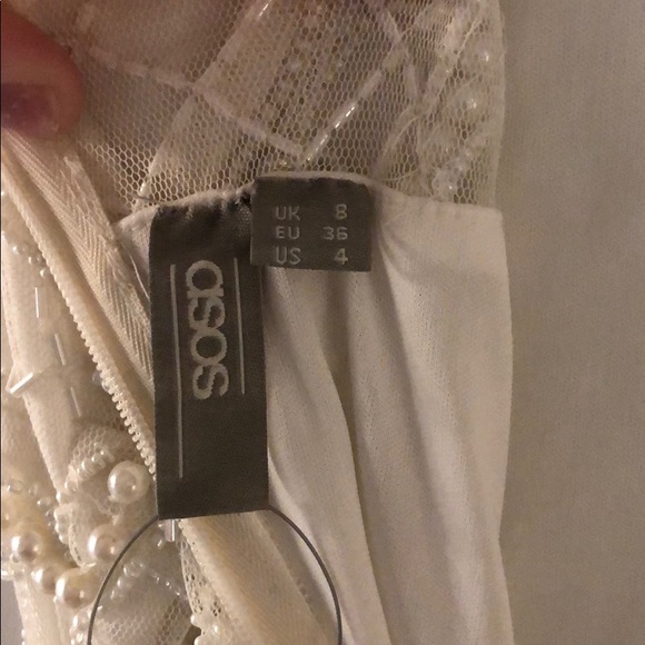 ASOS embellished pearl mini fringe dress - Picture 4 of 6